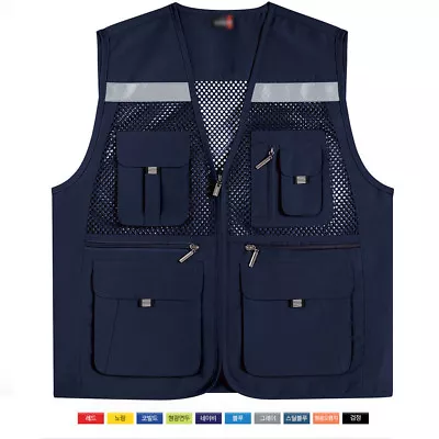 Mens Mesh Multi Pocket Vest Utility Fishing Hiking Hunting Vests US S~XL 453  • $25.73