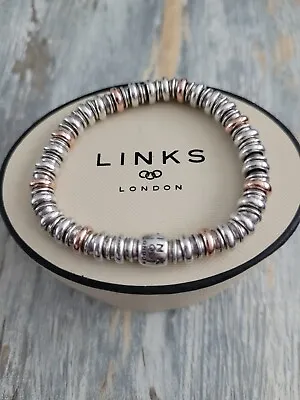 Genuine Links Of London Sweetheart 925 Silver & Rose Gold Vermeil Bracelet  • £130