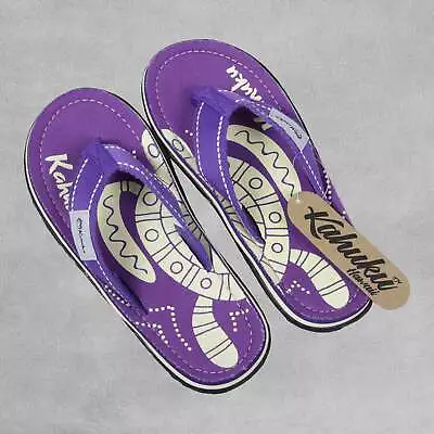 Kahuku Hawaii Canvas Womens Flip Flops - Purple • £8.95