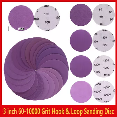 25/100PCS 3 Inch Sanding Discs 60-10000 Grit Hook Loop Orbital Sander Sandpaper • $7.50