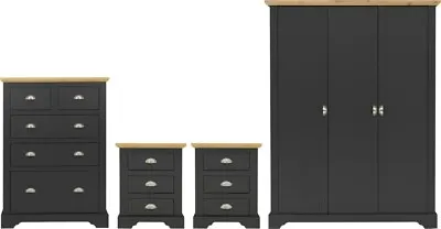 Dark Grey & Oak Effect Tops Bedroom Range   TEMPO  • £849