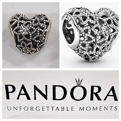 Pandora Openwork Blooming Heart Charm 796264CZ - Authentic  • £12.99