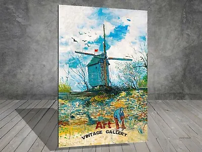 Van Gogh Windmill On Montmartre CANVAS PAINTING ART PRINT 710 • £39.76