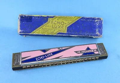 Vintage Boxed M .Hohner Echo-Luxe Harmonica In C • $27.34