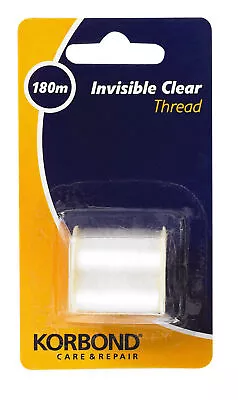 KORBOND Invisible Clear Thread 180m Reel Sewing Beading Craft Work Repair 110051 • £5.25