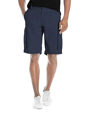 Agile Mens Casual Summer Flat Front Blue Essential Stretch Shorts/Cargo Size 40 • $13.98