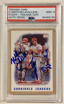 1987 Topps Cardinals TL OZZIE SMITH LAVALLIERE Baseball Card PSADNA Auto Grade 9 • $128