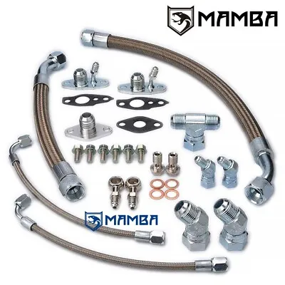 MAMBA Turbo Oil Feed & Return Line Kit TOYOTA 1JZ-GTE Twin CT12A Supra. • $130.90