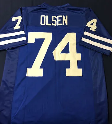 Merlin Olsen Blue Los Angeles Football Jersey Mens Size Large Stitched • $31.99