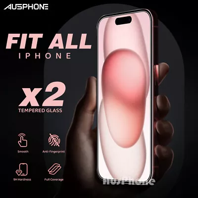 $5.99 • Buy Tempered Glass Screen Protector For IPhone 15 14 13 12 11 Pro XS Max XR 7/8 Plus