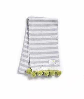 Natures Purest Organic Cotton Striped Pom Pom Scarf  (0172) • £3.99