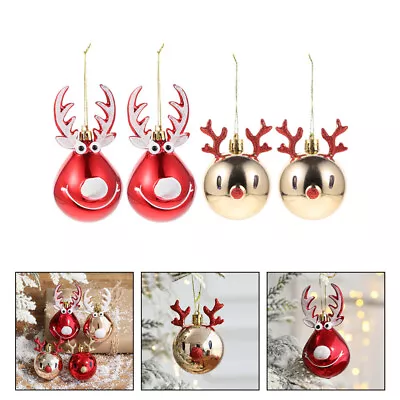  4 Pcs Christmas Tree Decorations Booze Balls Hanging Baubles Xmas Elk • £10.85