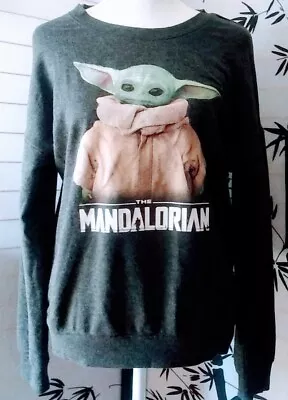 Star Wars Baby Yoda The Mandalorian Gray Crewneck Sweater Size S Awesome!💙 • $7