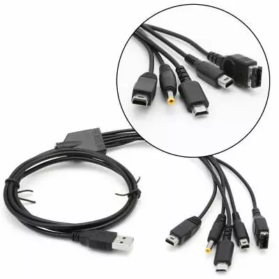 USB Cable Charging Charger For GBA SP WII U 3DS NDSL XL DSI PSP 5 In 1 • $10.93