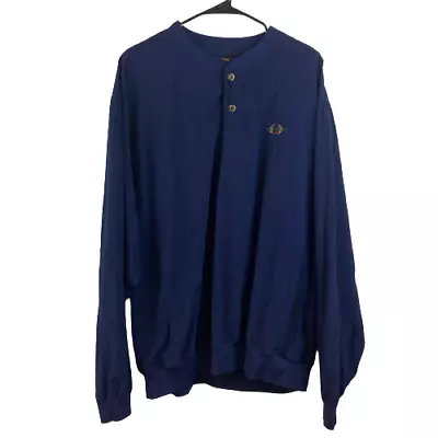 Vintage Eddie Bauer Ebtek Nylon Pullover Windbreaker Golf Jacket Size Large Blue • $29.99