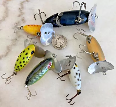 Lot 6 Vintage Fred Arbogast Jitterbug Jointed Jitterbug Topwater Lures Vtg Mixed • $31.99