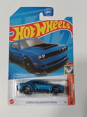 Hot Wheels '18 Dodge Challenger SRT Demon Metallic Blue #151 - 2023 Muscle Mania • $3.99