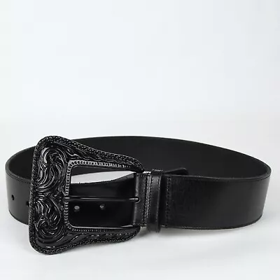 $253.79 • Buy $595 Saint Laurent YSL Black Leather Corset Western Belt 80/32 439728 1000