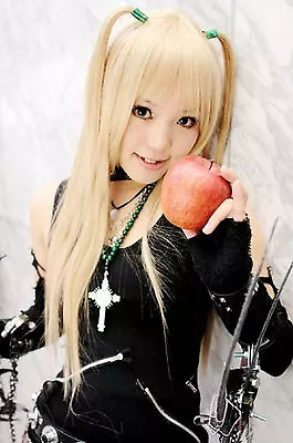 HOT Sell! Death Note AMANE MISA Long Cosplay Wig Light Golden Wig + Cap • $22.71