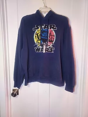 Mens XL Star Wars Hoodie Black X-Wing Fighter Sweatshirt Cotton • $12