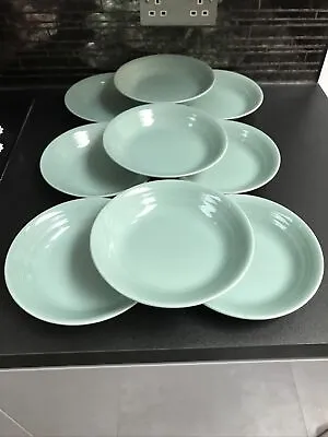 £24.99 • Buy Woods Beryl Ware Green X 9 Cereal Soup Bowls 7.5” Dia Excellent Used Condition