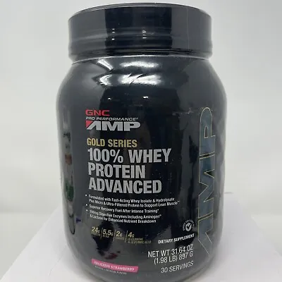 GNC Pro Performance Gold Series 100% Whey Protein Strawberry 31.64 Oz 30 Serving • $52.99