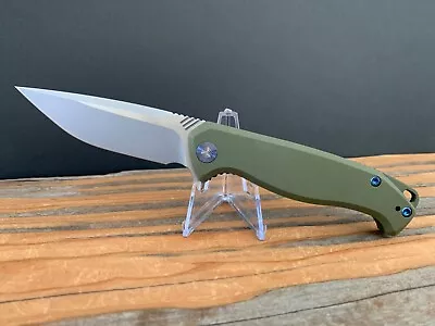 WE Knife Co 818E Streak Flipper 3.45  M390 Two Tone Blade Green G10 Handle LNIB • $135