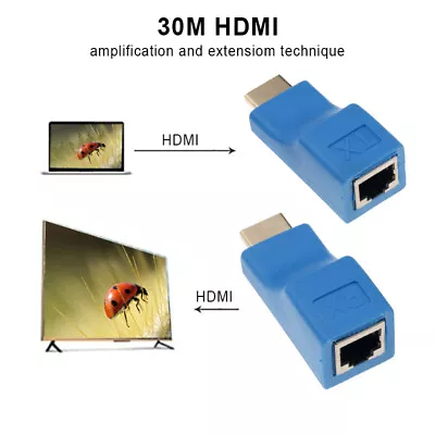 Video Extender To RJ45 Over Cat 5e/6 Network LAN Ethernet 4K Adapter HD 1080P US • $7.31