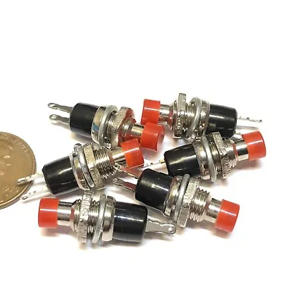 6 Pieces NC Red Normally Closed Mini Push Button Momentary OFF ON Switch A2 • $14.55