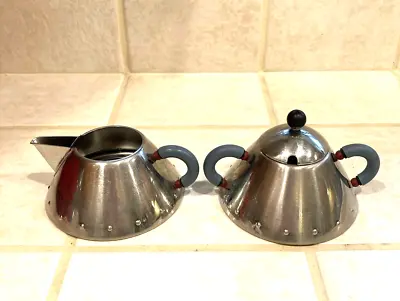 ALESSI By MICHAEL GRAVES Cream And Sugar With Lid BEAUTIFUL Condition • $61.59