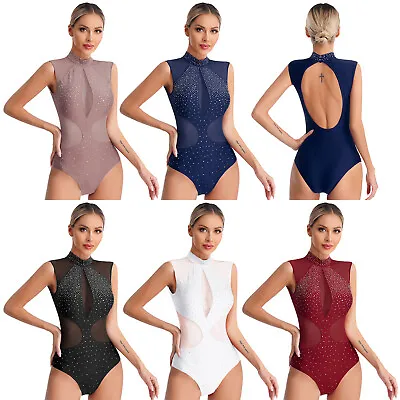 Women Bodysuit Ballet Leotard Samba Jumpsuit Long Sleeve Dance Rhythm Costume • £15.59