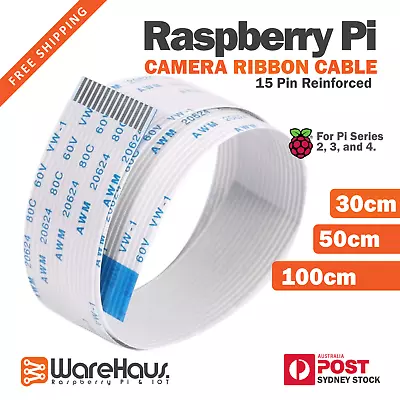 $5 • Buy Raspberry Pi 4b, 3b+ Camera Ribbon Cable 15Pin FFC FPC 100cm 50cm 30cm