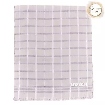 RRP€360 MISSONI Silk & Wool Long Rectangle Scarf Windowpane Frayed Made In Italy • $0.01