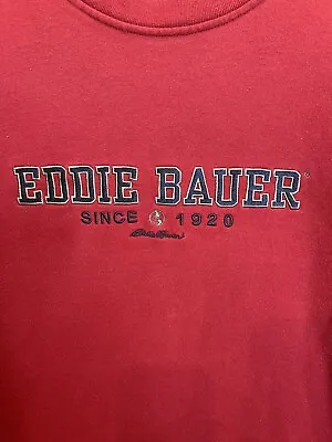 Vintage Eddie Bauer Ebtek Pullover Sweatshirt Adult XL Tall Red Embroidered • $39.99