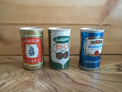 Labatt's Labatt's 50 & Molson Ale Beer Cans Top Opened • $2