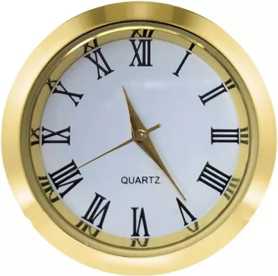 Mini Clock Insert 1-1/2 Inch (37 Mm) Round Quartz Movement Miniature Clock White • $17.85