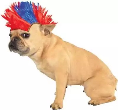 NWT Rubie's Pet Shop Boutique Blue Red Mohawk Wig S/M Dog • $5.96