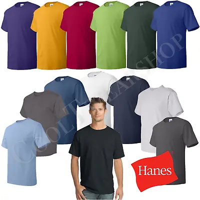 Hanes Comfortsoft Men Crewneck Short Sleeves Plain Cotton T-Shirt O5280 (4-pack) • $29.99
