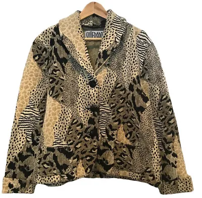 $51 • Buy Silverado Blanket Jacket Coat Women’s Cheetah Beige/Black Vintage Art Size L