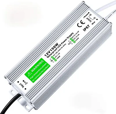 LED Driver Power Supply Transformer DC12V  150W IP67 Waterproof LED Driver • £29.79