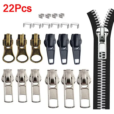 £2.99 • Buy Zipper Repair Kit 22Pcs Zip Parts Slider Instant DIY Fix Kit For Clothes Trouser