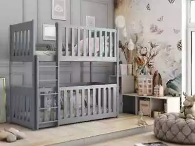 £449 • Buy Brand New Modern Pine Kids Cot Bunk Bed Konrad In Grey