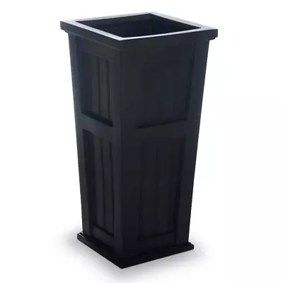 Plant Pot Column Planter Self-Watering Cape Cod 15-1/2 In. Square Black Plastic • $115.10