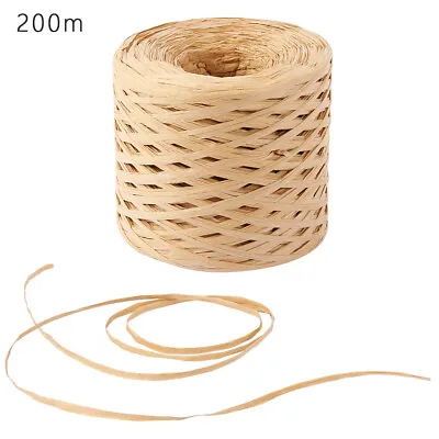 200m Paper Raffia Ribbon Twine Rope String Cord Scrapbook DIY Wrapping Decor▴ • £6.98