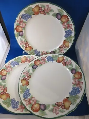 Three (3) EPOCH Market Day E801 Dinner Plates EUC Disc Shipping For 2+ Sets! • $19.99