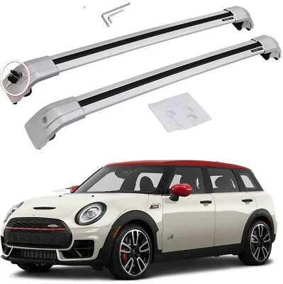 2P Silver For Mini JCW Clubman 2016-2023 Roof Rack Rail Cross Bar Luggage Rack • $113.99