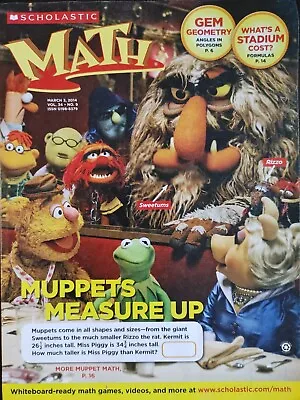 Muppets Scholastic Math Magazine March 3 2014 Middle School Math Kermit The Frog • $4.95