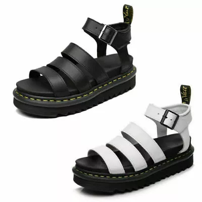 £22.66 • Buy Womens Chunky Sandals Thick Sole Strappy Flatforms Shoes Summer Gladiator Shoes