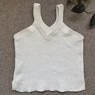 Madewell Womens Crochet Sweater Single Strap Top Sleeveless Size XS Cream • $20