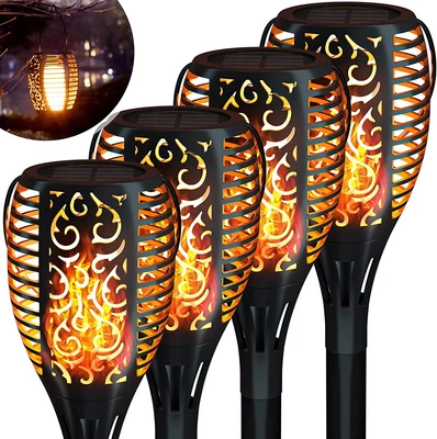 £12.88 • Buy 4X Flickering Flame Solar Garden Torch Light Outdoor Dancing Fire LED Stake Lamp